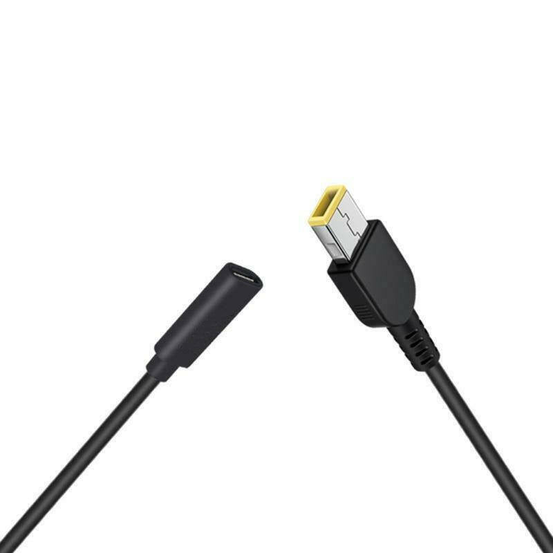 Laptop Power Cable USB Type-C Female To Square Plug Charger For Lenovo XL