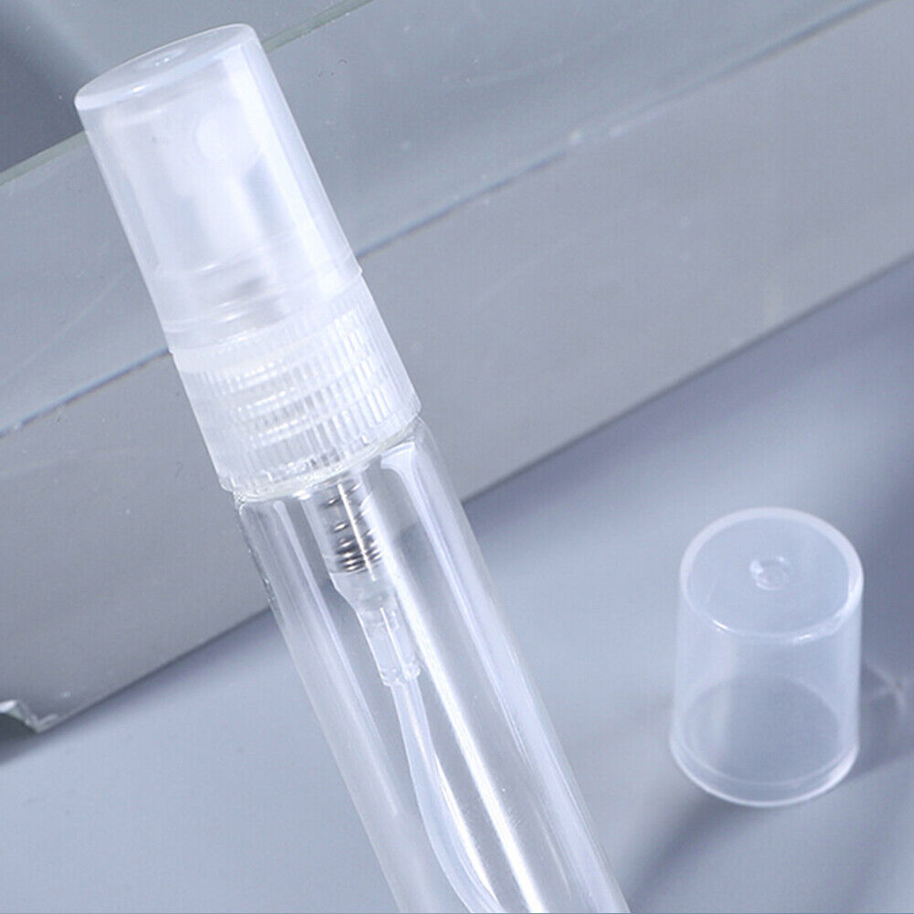 3/5/10ml Perfume Atomizer Empty Flat Glass Spray Bottle Refillable Container 10X