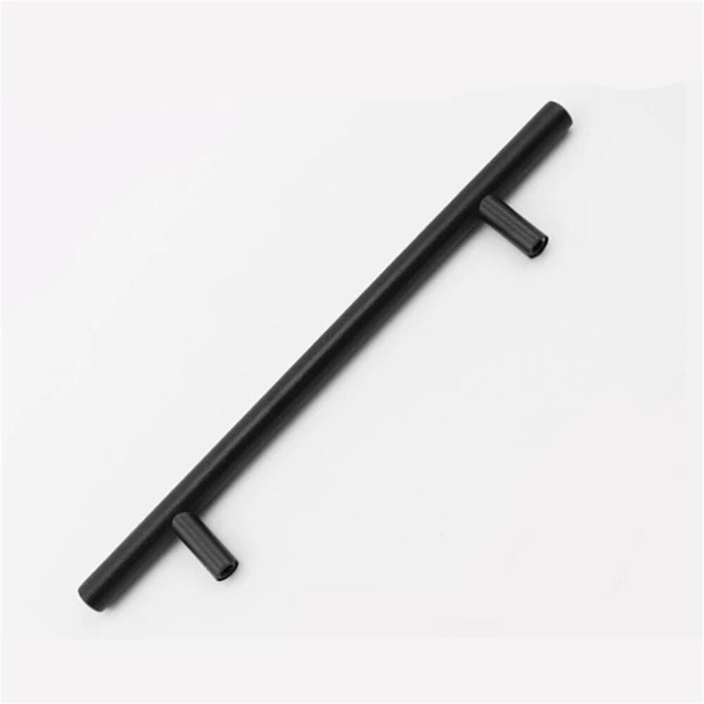 5 Kitchen Cabinet Door Handles Black Stainless Steel Door Drawer Pull T Bar