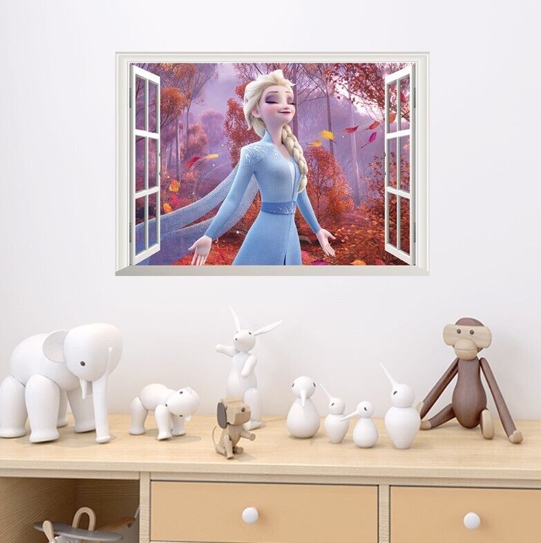 3D Disney Frozen Elsa Princess Wall Sticker Removable Kid Girl Room Decal