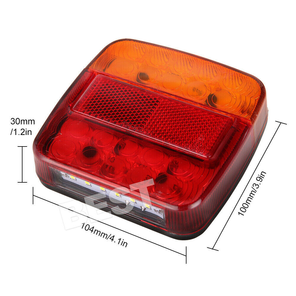 2X Trailer tail lights 26 LED Stop Tail Lights Kit Submersible Boat Truck Lamp