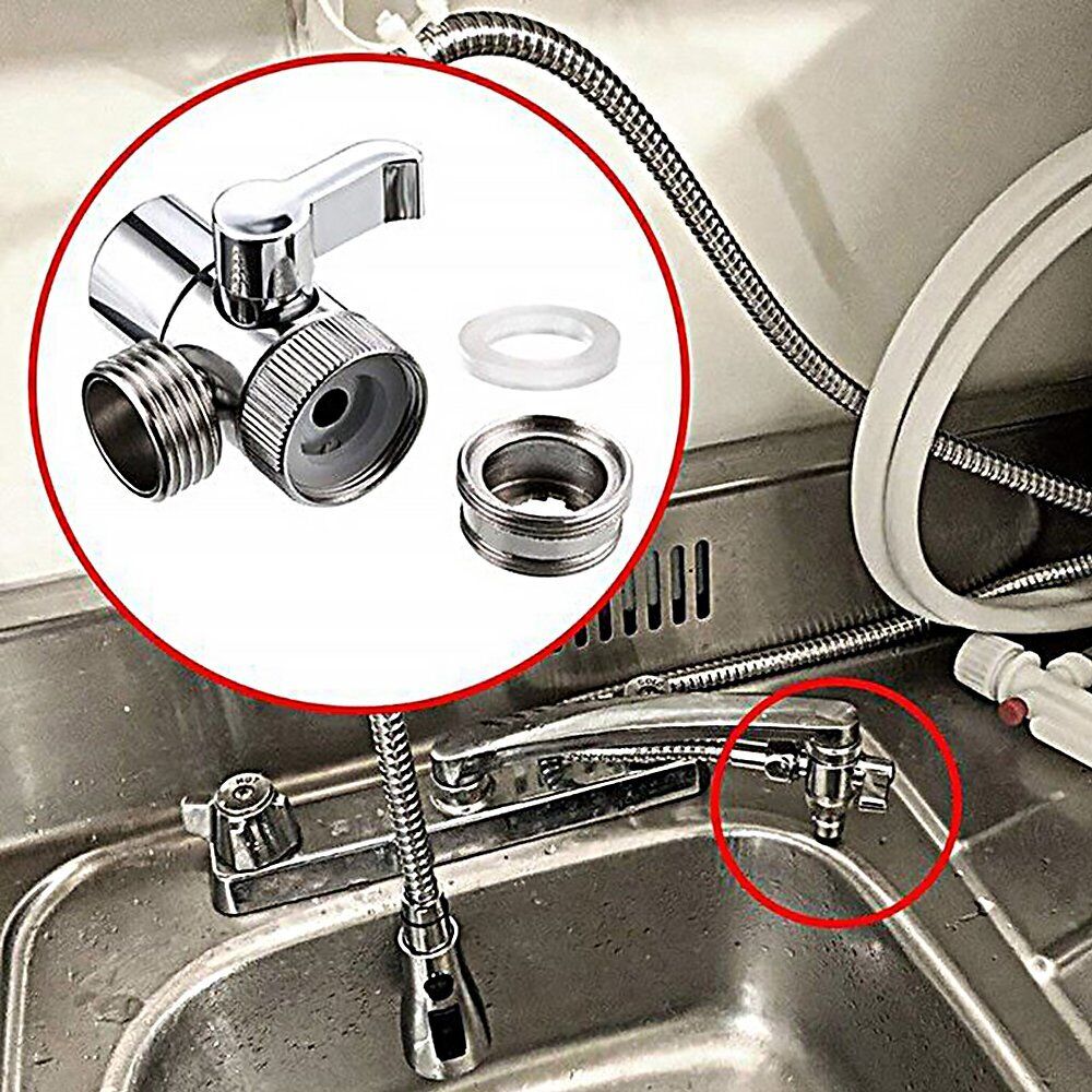 Switch Faucet Adapter Kitchen Sink Splitter Diverter Valve Connector Water Tap