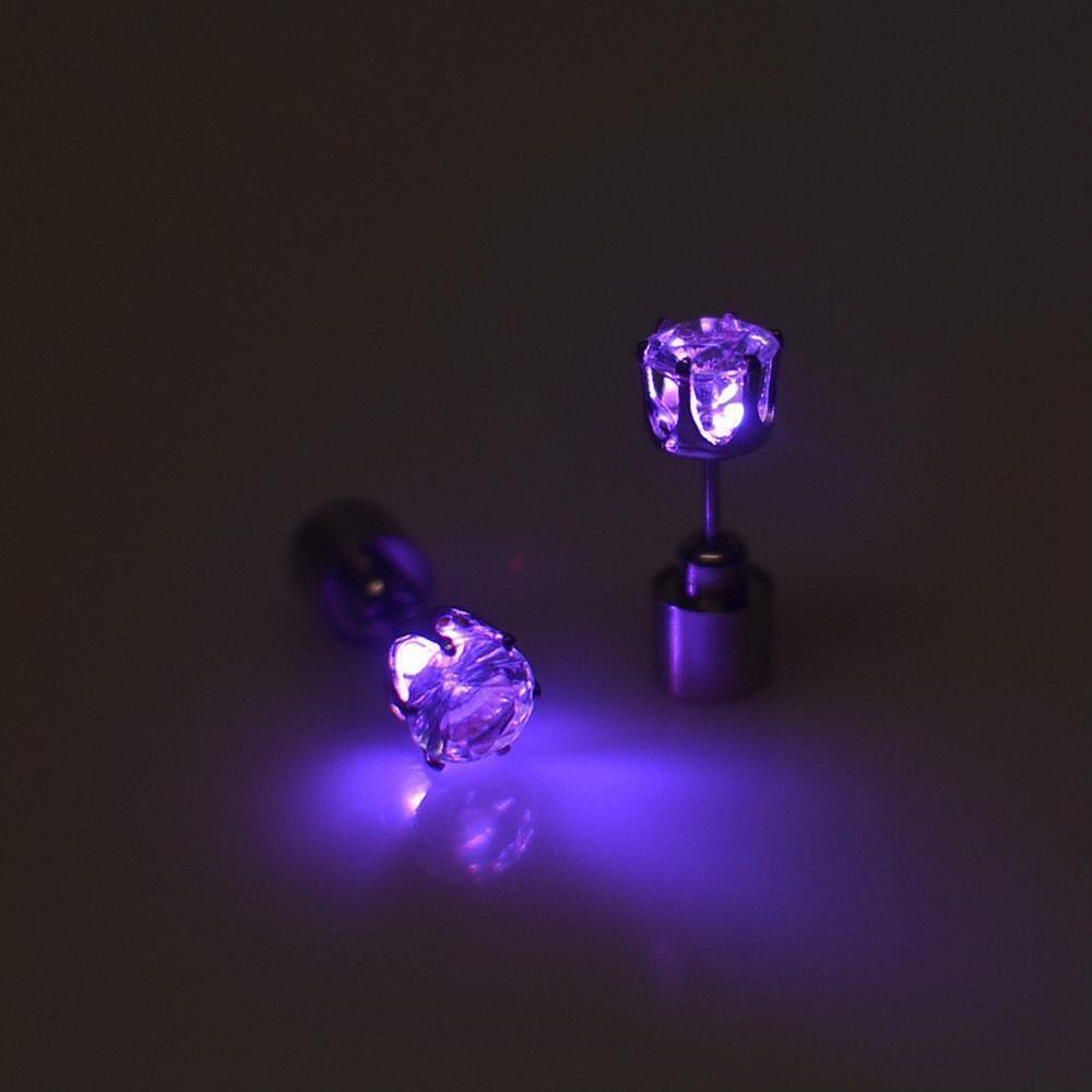 LED Earrings Glowing Light UpDiamond Crown Ear Drop Stud Pendant For Party U8R0