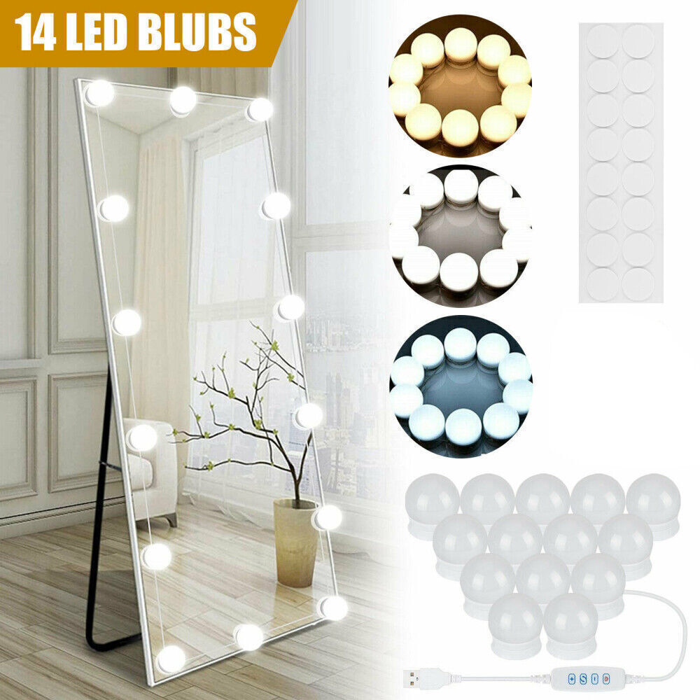 Make Up Mirror Lights 10-14 LED Bulbs Vanity Light Dimmable Ball Lamp Hollywood