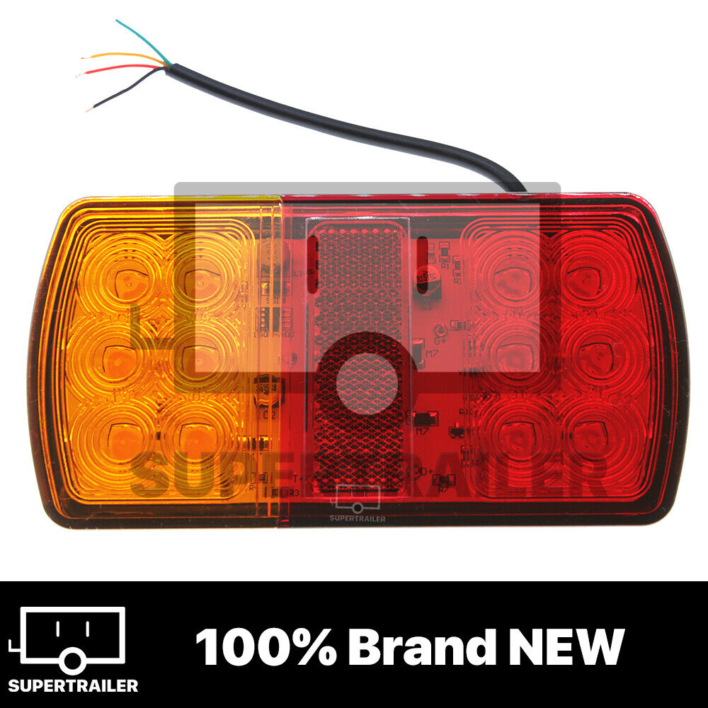 LED trailer tail light kit pair plug 8m 5 core wire caravan ute 7 pin flat