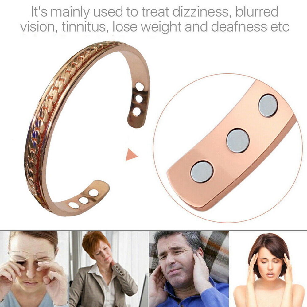 Unisex Pure Copper Magnetic Therapy Bracelet Arthritis Pain Relief Women Bangle