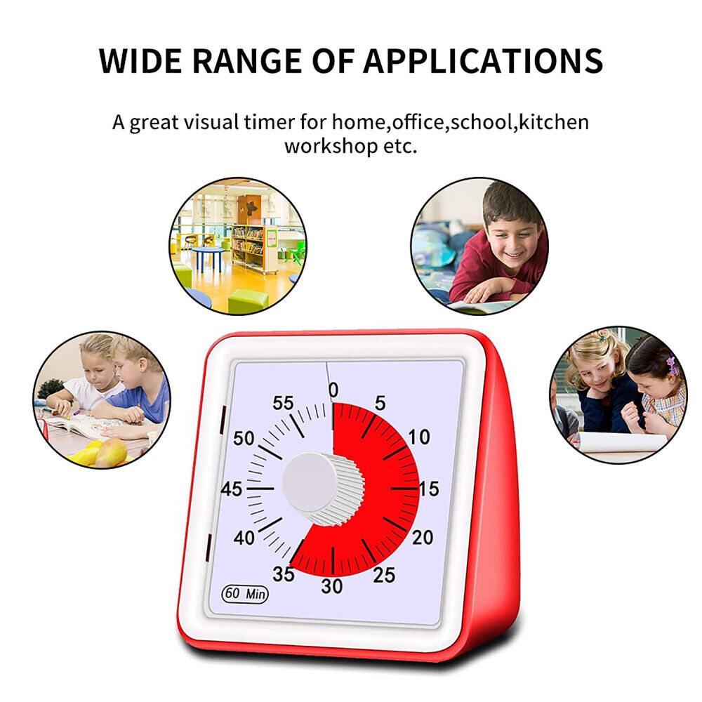 60 Minute Visual Analog Timer Silent Timer Time Management Tool Countdown Clock