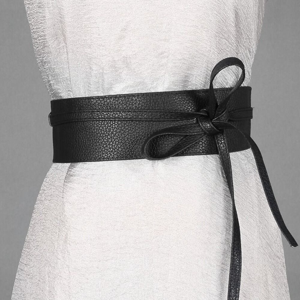 Wrap Corset Waistband Ladies Dress Cummerbands Wide Waist Band Leather Belt