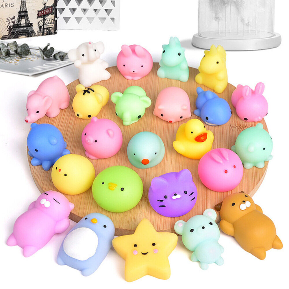 50x Cute Mini Animal Squishies Kawaii Mochi Squeeze Toys Stretch Stress Squishy