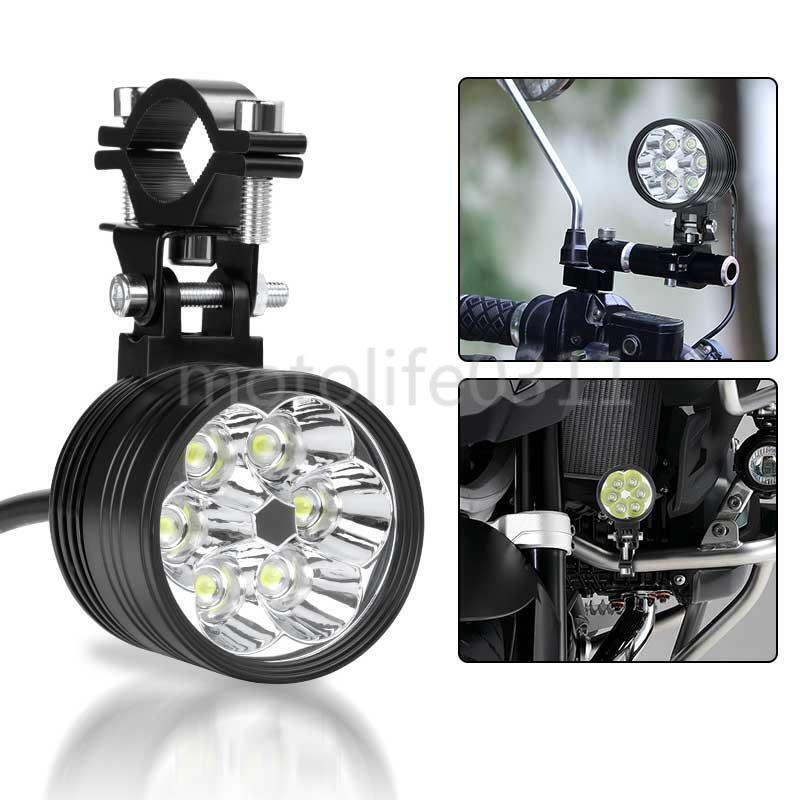 2X LED Motorcycle Driving Spotlights Spot Fog HeadLight Lamp 6000k White 12V 24V