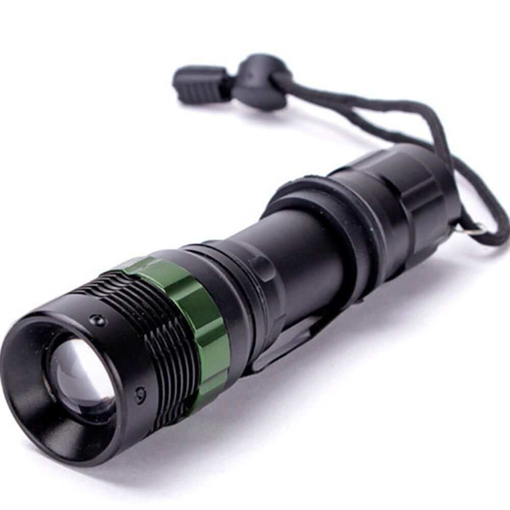 Q5 Tactical Military LED Flashlight Torch Zoom able 3 Mode AAA Lamp Torch Black