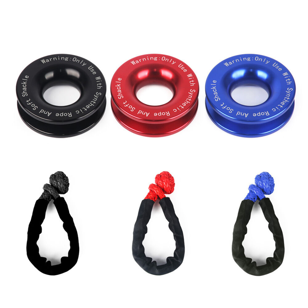 41000lbs Recovery Ring Snatch Block Ring Pulley Soft Shackle Winch Rope Off Road