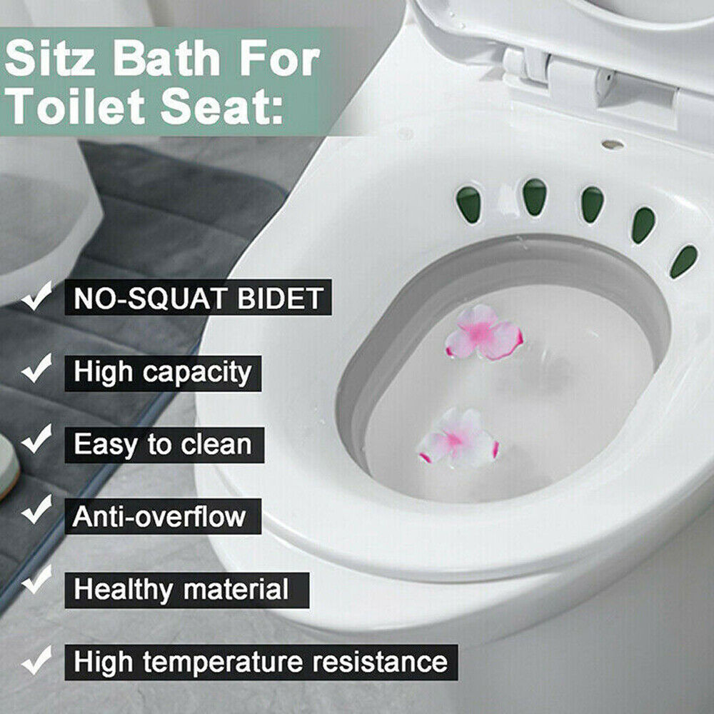 Portable Hemorrhoid Therapy Sitz Bath Toilet Bidet Tub fr Pregnant Patient Woman