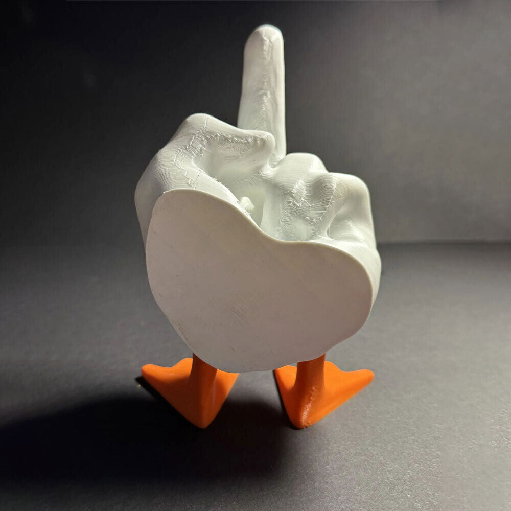 Funny Little Duck Resin Figurine Ornament Decor, Cute Middle Finger Duck Craft