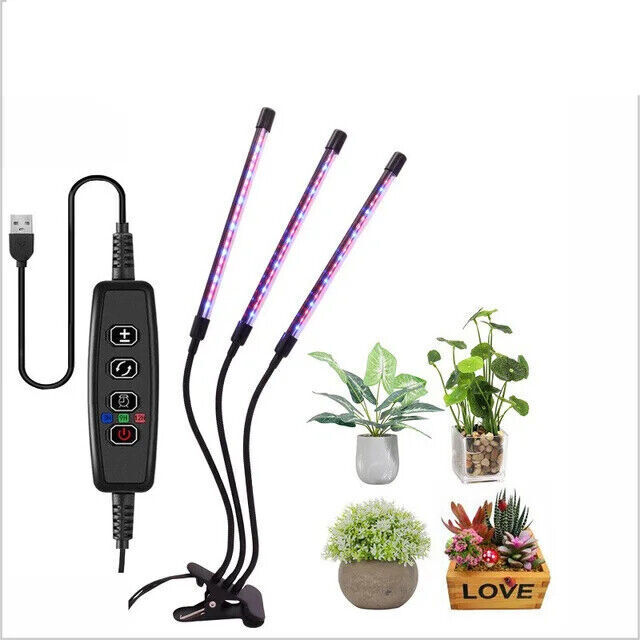 LED USB Plant Grow Light Indoor Growing Lamp Full Spectrum Dimmable 1/2/3/4 Head