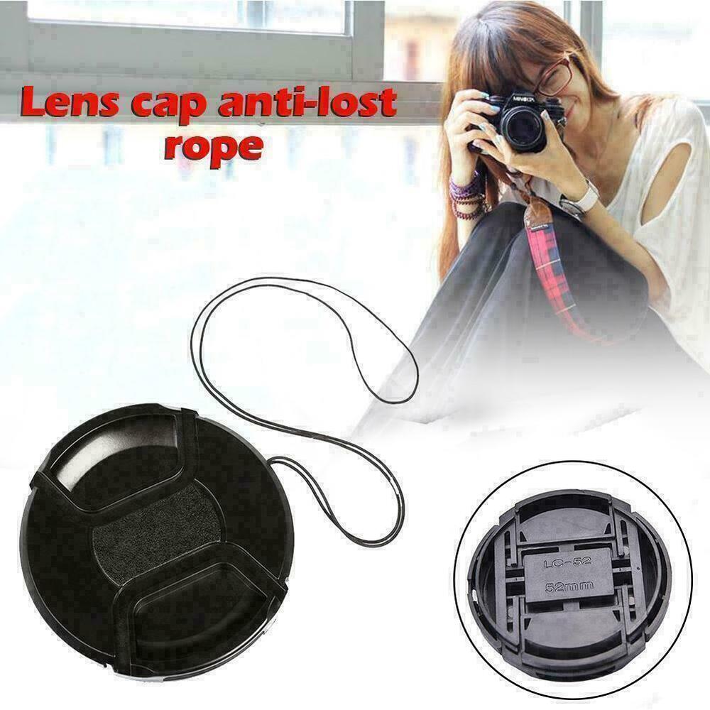 52mm Center Pinch Snap Front Lens Cap Cover For Cam Nikon! String NEW