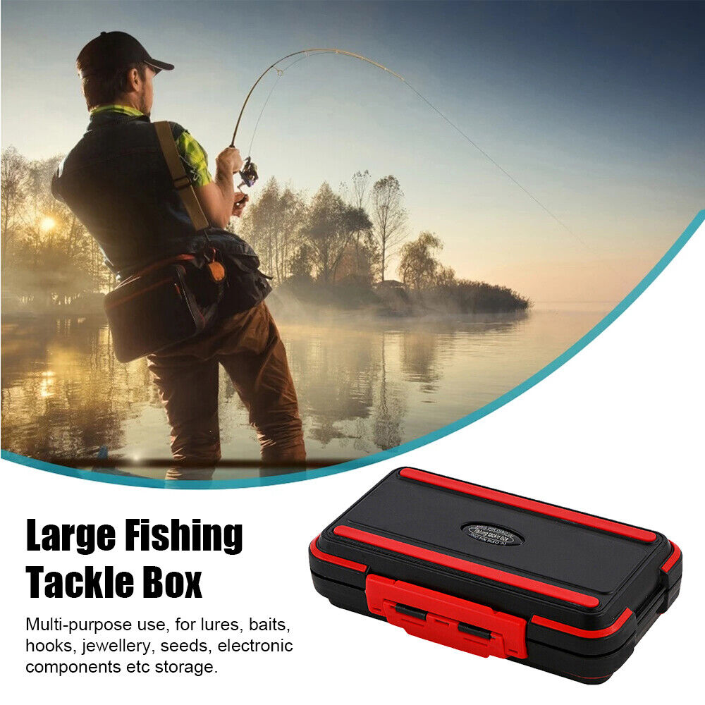 Sealed Waterproof Fishing Tackle Tray ABS Plastic Double Sided Lure Storage Box