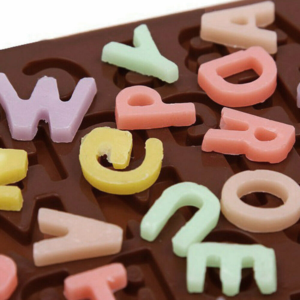 3D Alphabet Letters Silicone Mould Chocolate Sugar Fondant Cake Wedding Decor