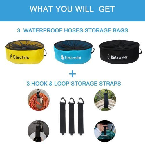 Hose Bag Caravan Camping RV Cable Organizer Water Hose Electrical Cords Storage