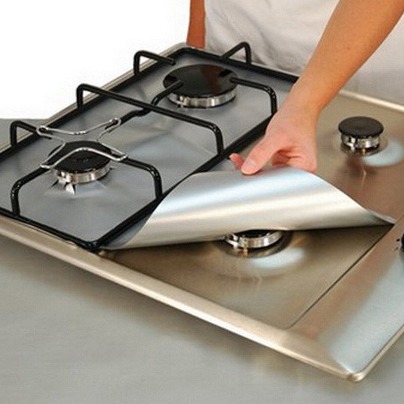 Reusable Foil Stove Clean Mat Reuseable Gas Oil Protector Liner Burner Cover