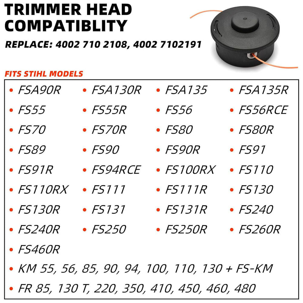 M10 x 1.0 Bump Feed Trimmer Head For Stihl FS55 FS70 FS80 FS90 FR85T FS110 FS130