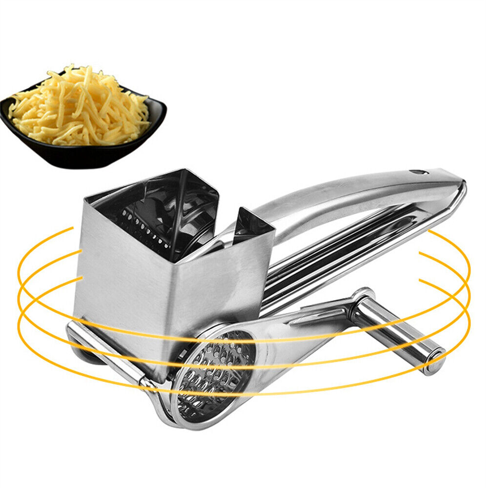 4 Set Multifunction Rotary Cheese Grater Hand Held Cut Slicer Stainless Steel