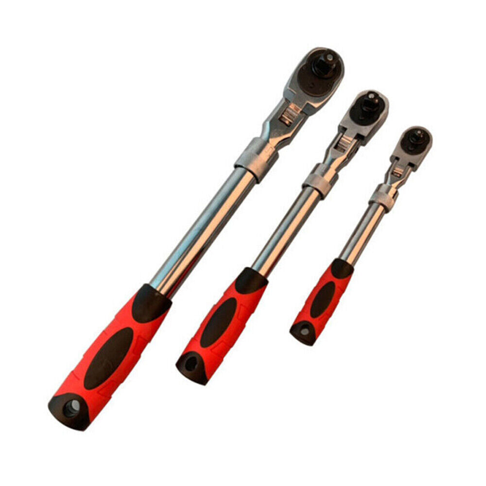 1/4" 3/8'' 1/2'' Flex Head Socket Ratchet Wrench Extendable Ratchet Auto Repair