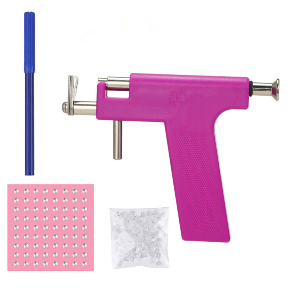 Professional Ear Piercing Gun Body Nose Navel Tool Kit Jewelry with 98 Studs DIY