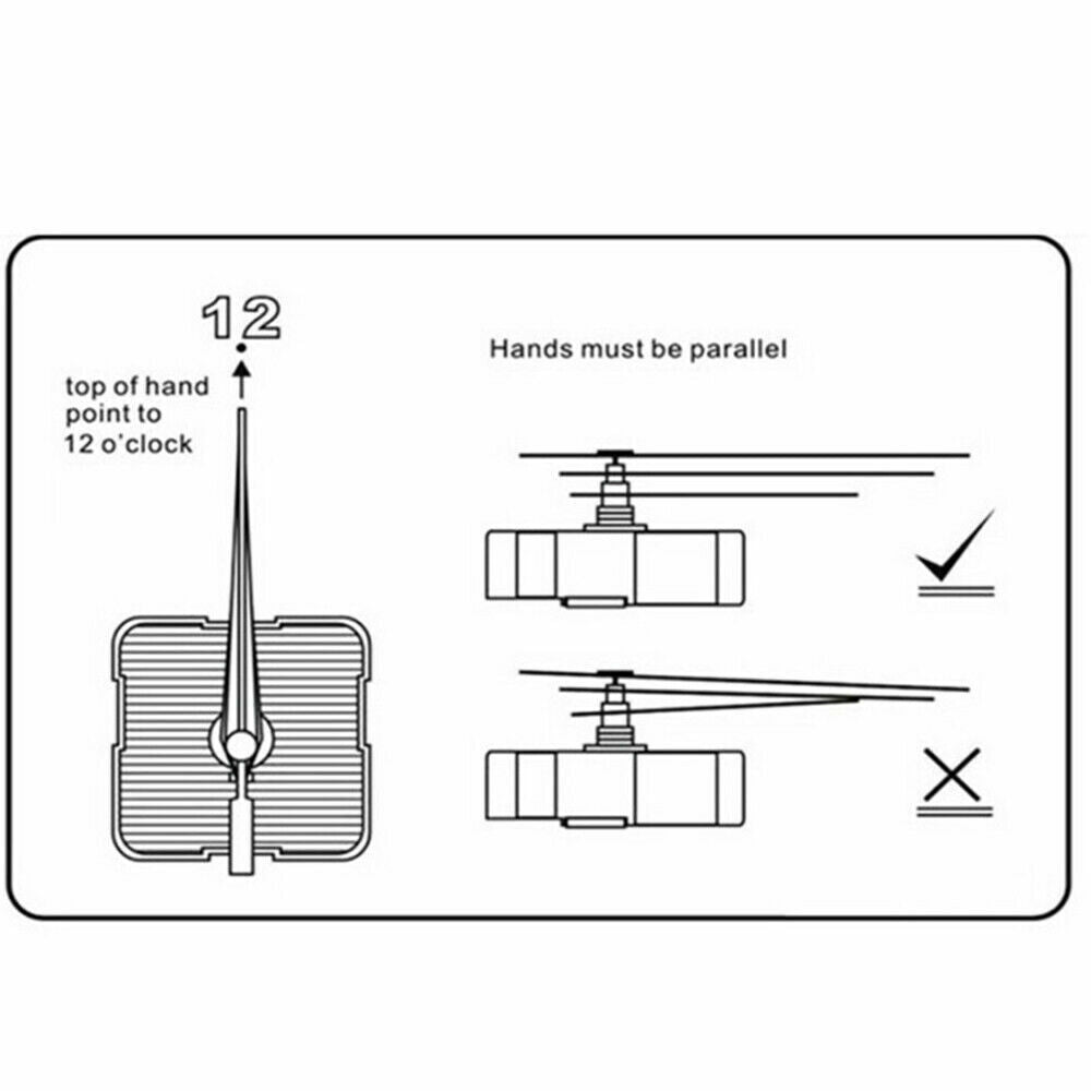 Silent Quartz Movement Wall Clock Motor Mechanism Long Pointer Repair Kit