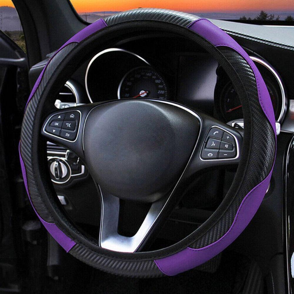 Leather Car Steering Wheel Cover Anti-slip Accessories 38CM/15inch>`~ M8F4