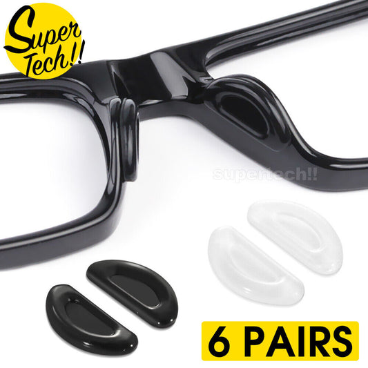 6 Pairs Soft Silicone Stick On Nose Pads Set For Anti Slip Glasses Sun Eyeglasses