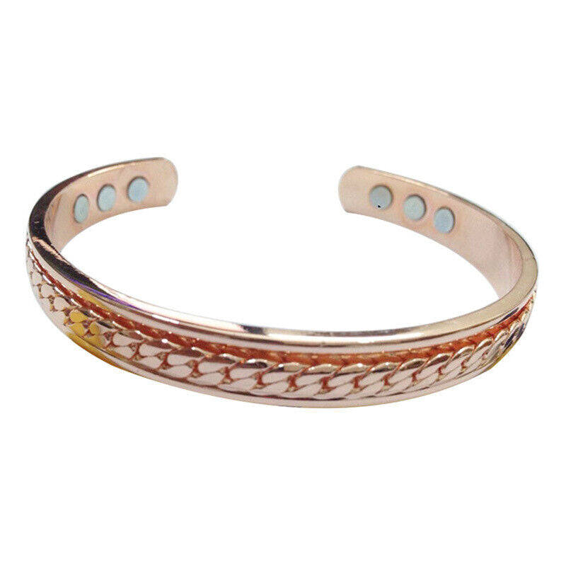 Unisex Pure Copper Magnetic Therapy Bracelet Arthritis Pain Relief Women Bangle