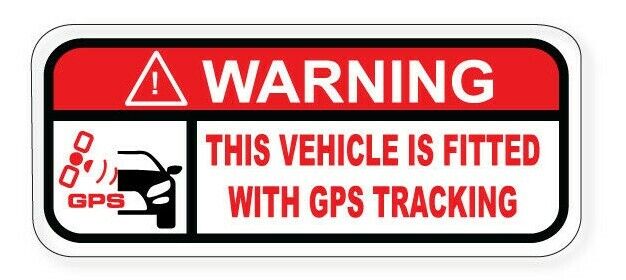 4 x SMALL GPS Tracking warning sticker tracking