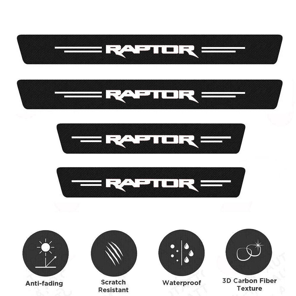 4pcs For Ford Ranger Raptor Door Sill Plate Cover Panel Protector Stickers