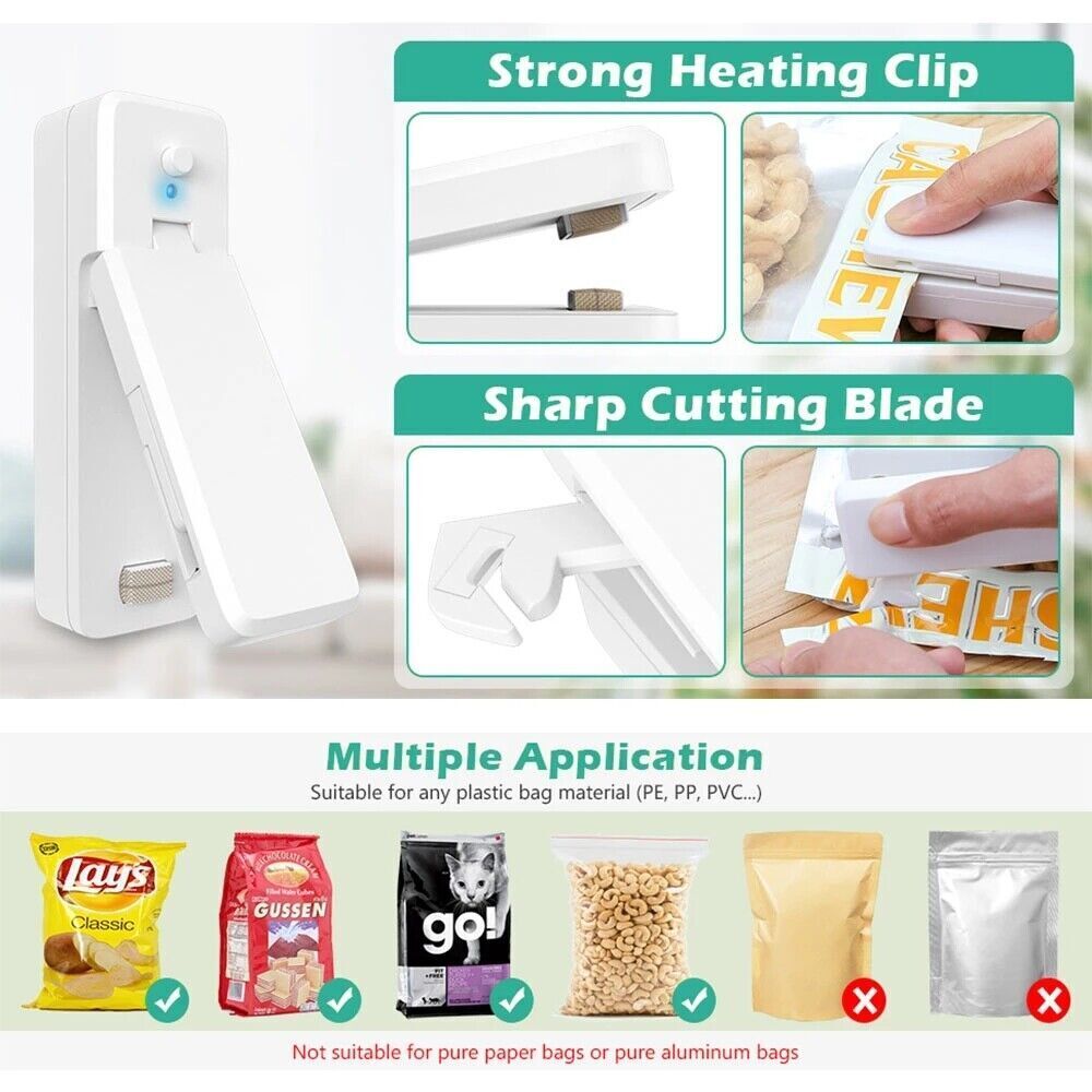 Handheld mini Heat Sealer Poly Bag Sealing Machine Food Portable Plastic Small