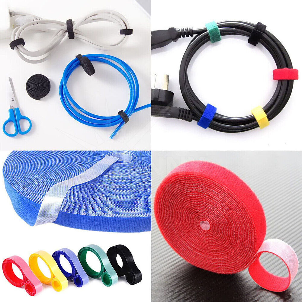 10M Magic Cable Ties Reusable Fastening Management Hook & Loop Cord Strap