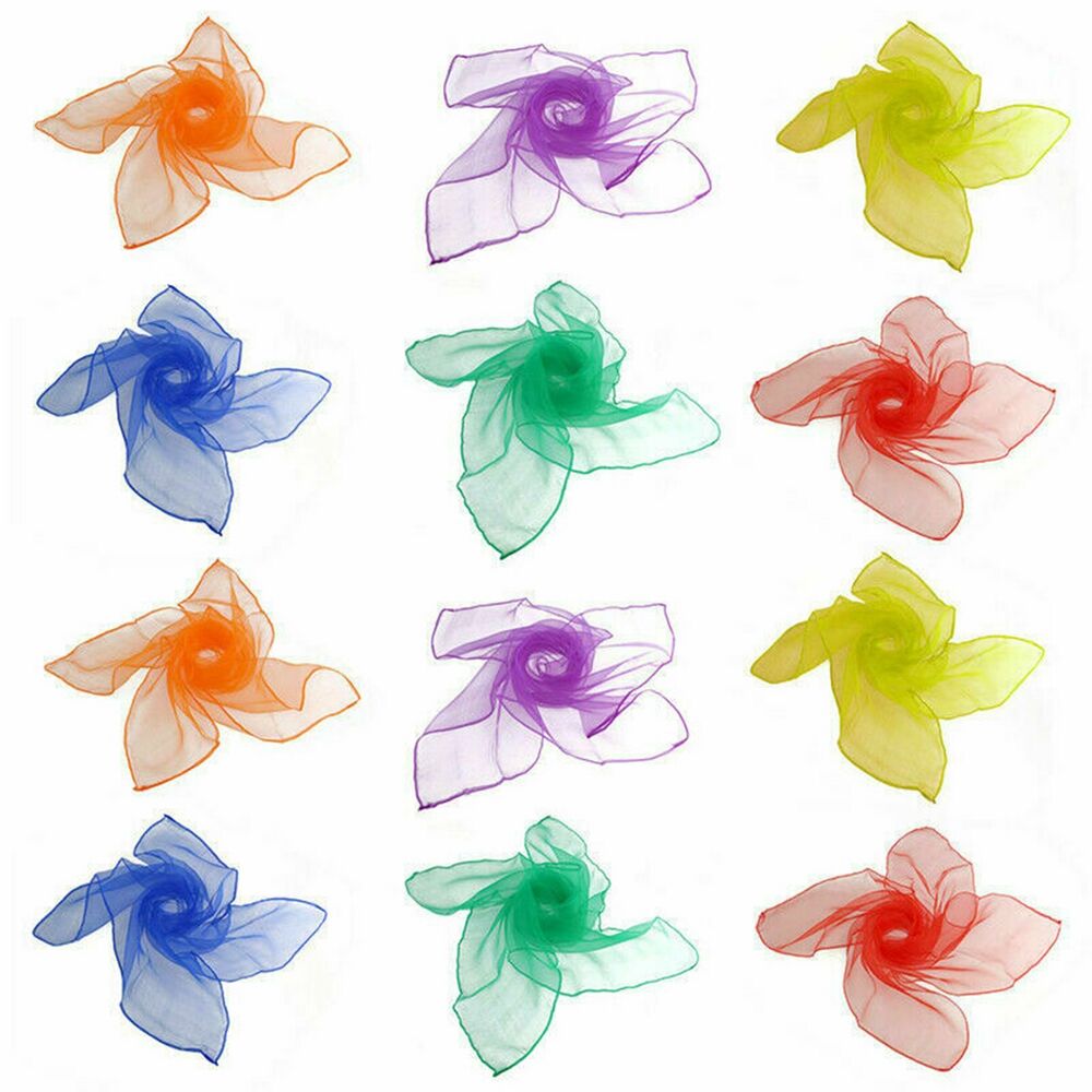 36PCS Gradient Juggling Silk Dance Magic Tricks Dancing Props Scarves Chiffon