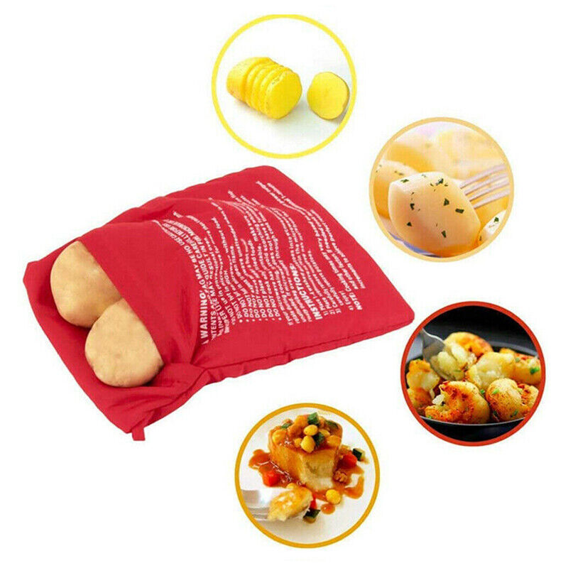 2x Microwave Baked Potato Corn Cooking Bag Reusable Washable Corn Cooker Express