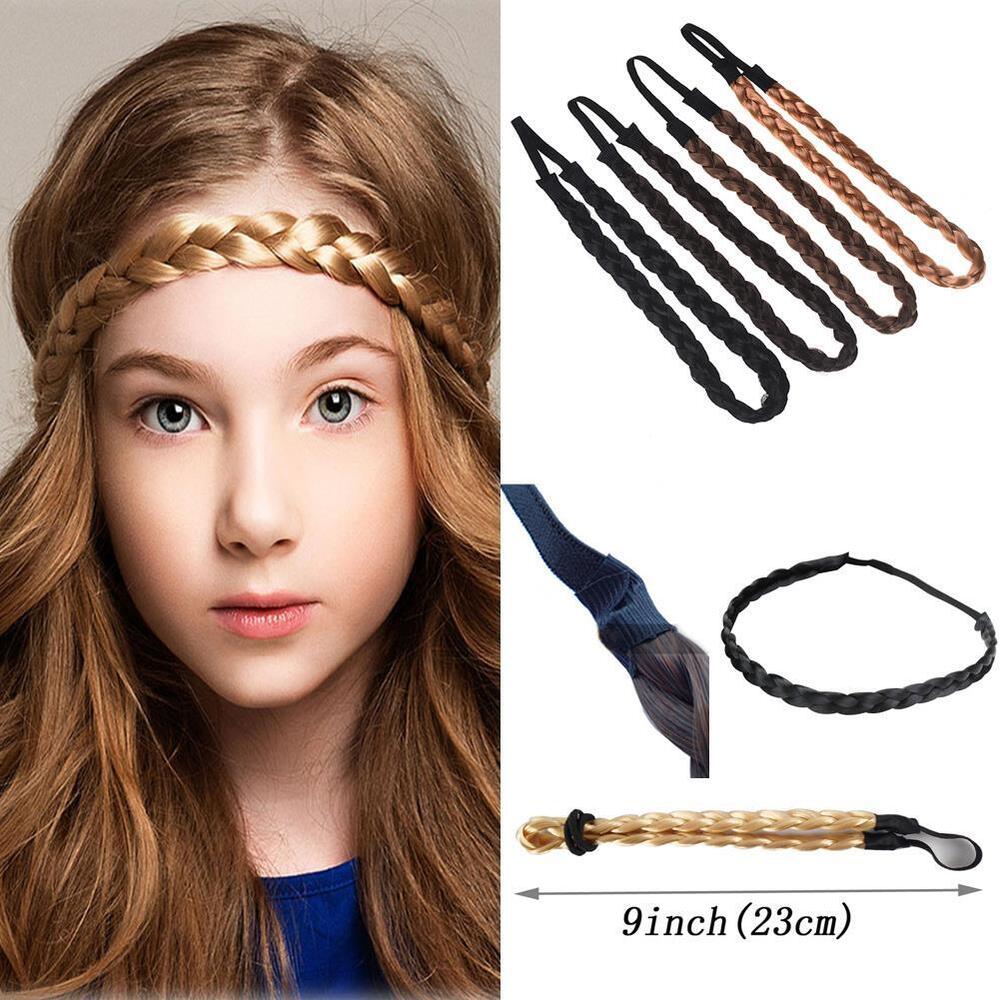 Hair Band Plaited Headband Synthetic Wig Braided Elastic Band Hair Extension