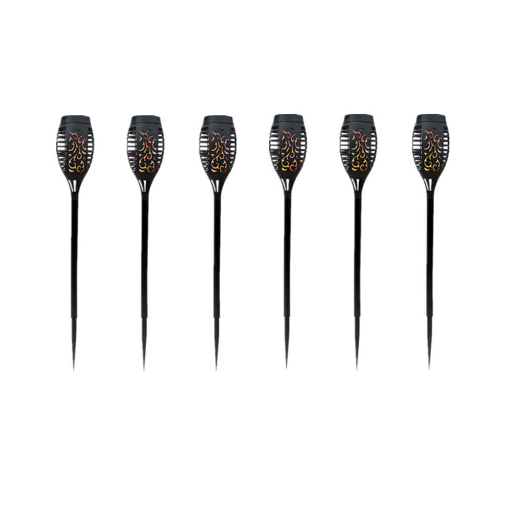 6PCS 12LED Flickering landscape Lamp Dancing Fire Flame Solar Torch Garden Light