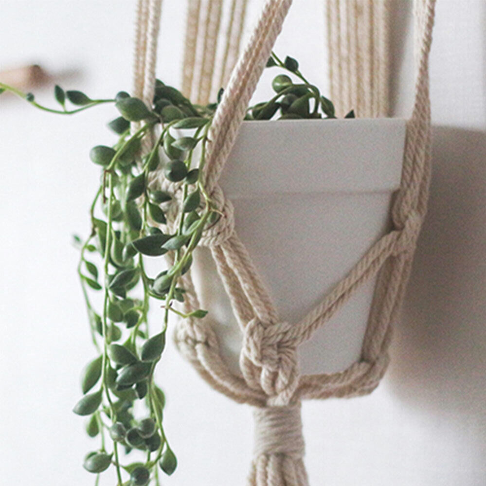 Plant Hanger Macrame Hanging Planter Basket Pot Holder Hemp Rope Braided