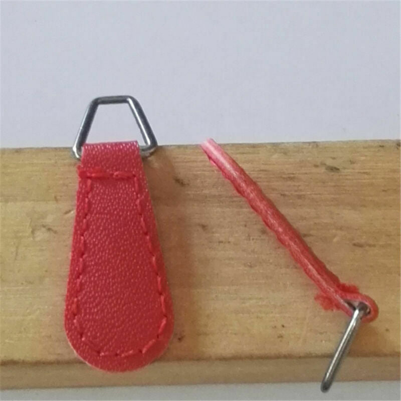 10Pcs PU Leather Zipper Tags Fixer Pull Tab Replacement DIY Wallet Purse Bags