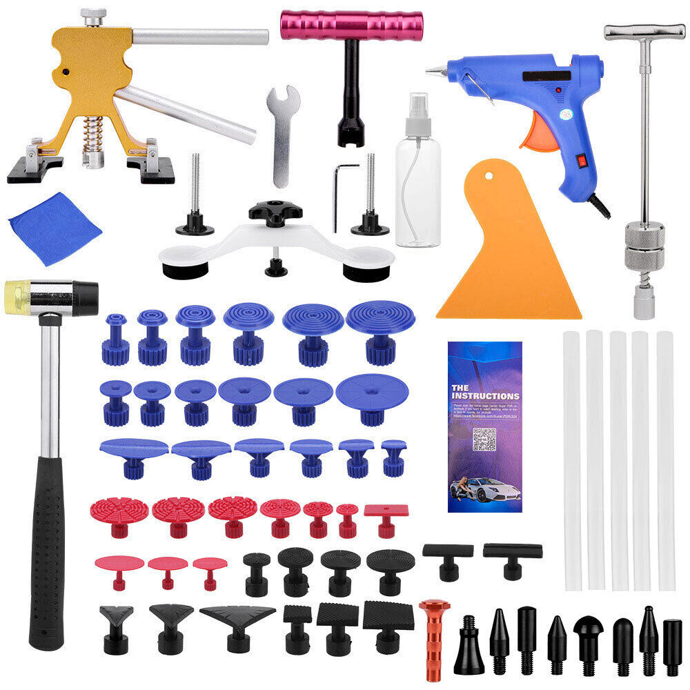 56x Paintless Dent Puller Repair Lifter Tools Kits Line Board Car Hail Removal