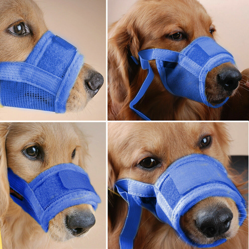 Pet Dog Adjustable Mask Bark Bite Mesh Mouth Muzzle Grooming Anti Stop Chewing