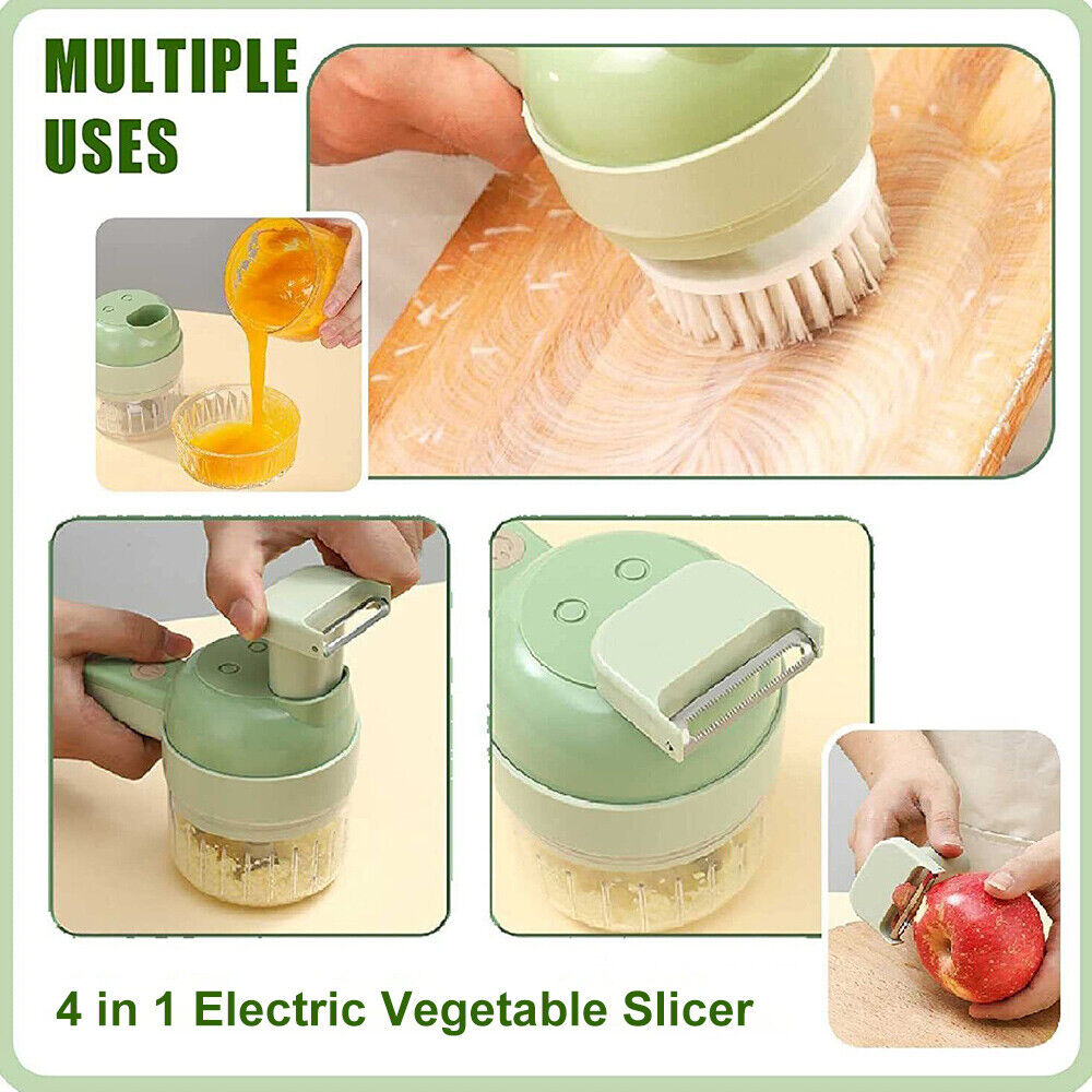 4In1 Handheld Electric Vegetable Slicer Assist Fruit Cutter Multifunction Tool