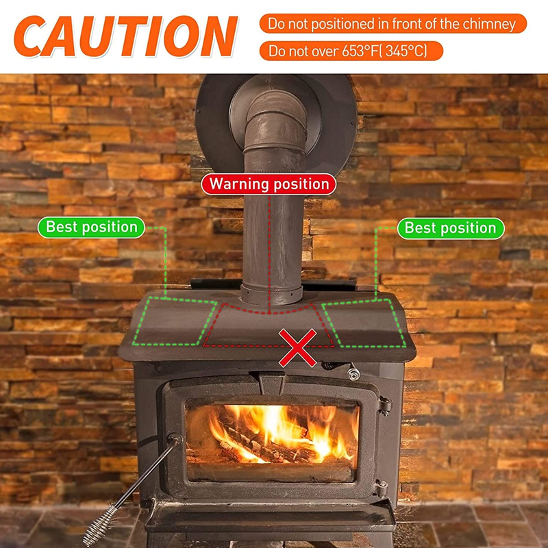 2x Fireplace Stove Fan Wood Heater Fan Thermal Self-Powered Ecofan Top Burner