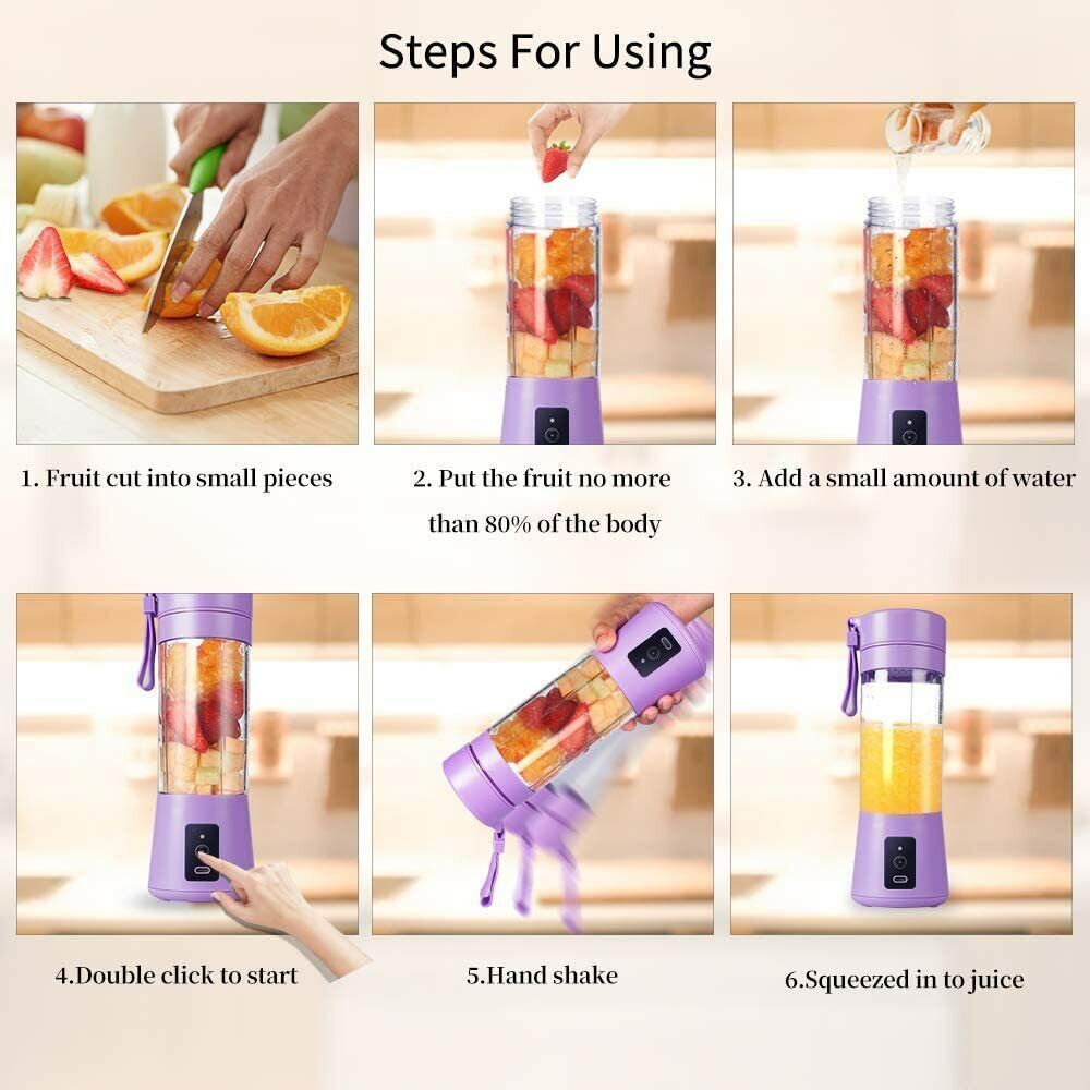 Rechargeable PORTABLE USB ELECTRIC FRUIT JUICER SMOOTHIE BLENDER TRAVEL BOTTLE