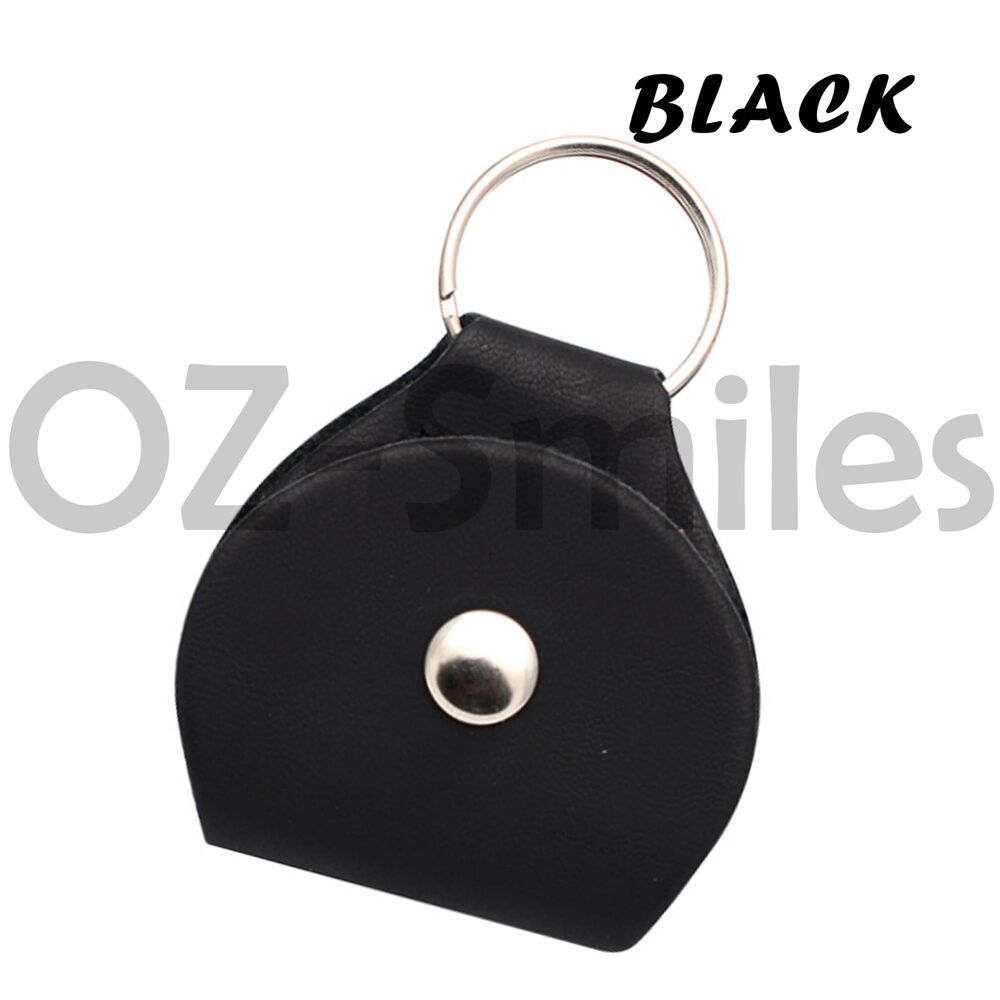 Guitar Picks Holder Handy PU Leather Keychain Style Plectrums Bag Case