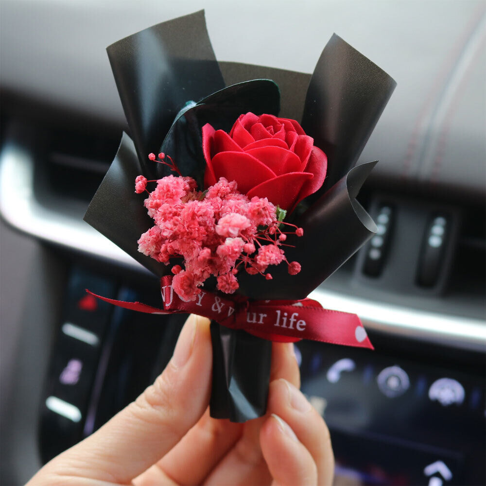 Mini Flowers Bouquet Car Air Freshener Vent Clip Creative Fragrance Clip #T