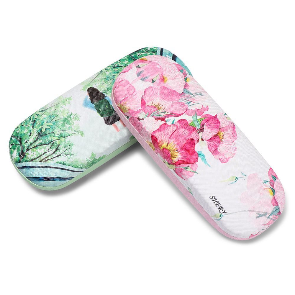 Pattern Hard Glasses Box Eyeglasses Case Spectacle Holder Eyewear Protector